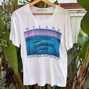 Vintage 90s Wyland California Grey Whales Tee Women’s XL Men’s S Distressed